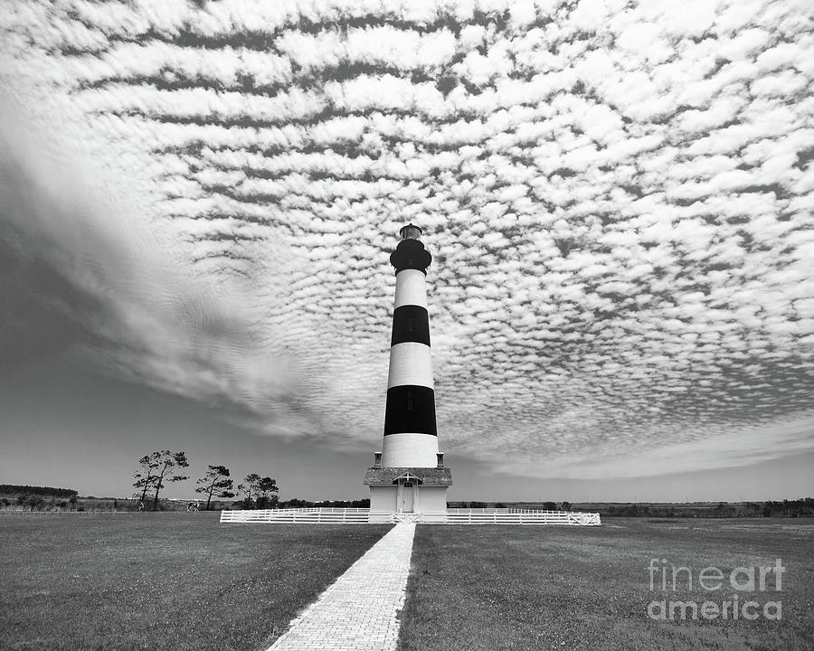 Bodie Island Lighthouse  bw Photograph by Scott Cameron