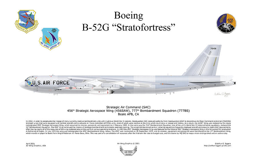 Boeing B-52G Stratofortress AGM-28 Hound Dog Digital Art by Arthur ...