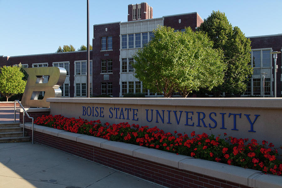 Boise State University sign #1 Photograph by Eldon McGraw