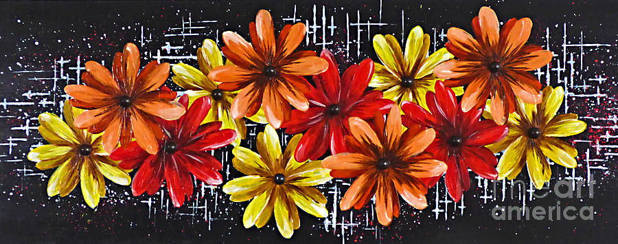 Bold Floral Abstract. Painting by Trudee Hunter