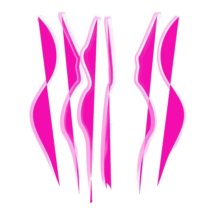 Bold Pink Abstract Curvy Lines Digital Art by Bob Pardue