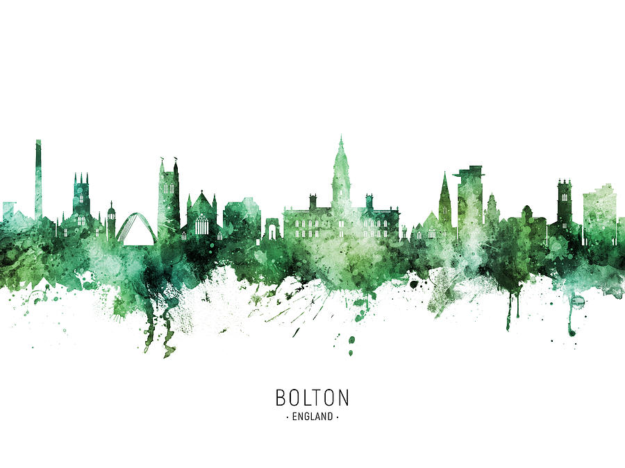 Bolton England Skyline #56 #1 Digital Art by Michael Tompsett
