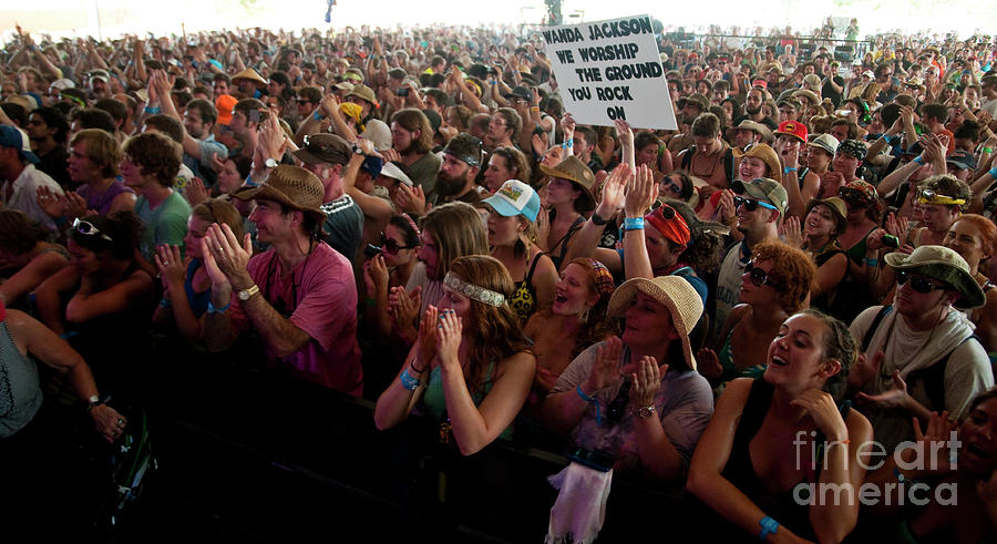 Bonnaroo Music Festival Crowd at Wanda Jackson Concert #1 Photograph by David Oppenheimer