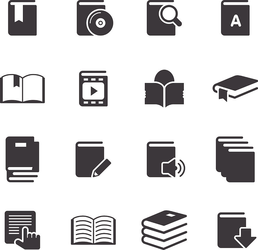 Books Information - Simple Icons #1 Drawing by Imagotres