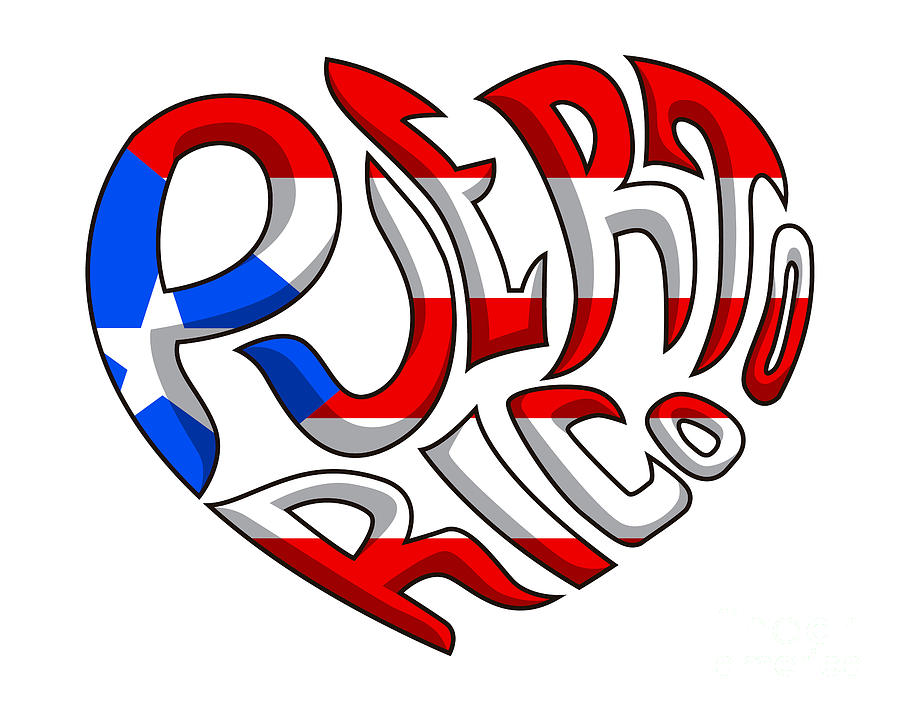 Boricua Heart Puerto Rico Love Digital Art by Mister Tee Fine Art America