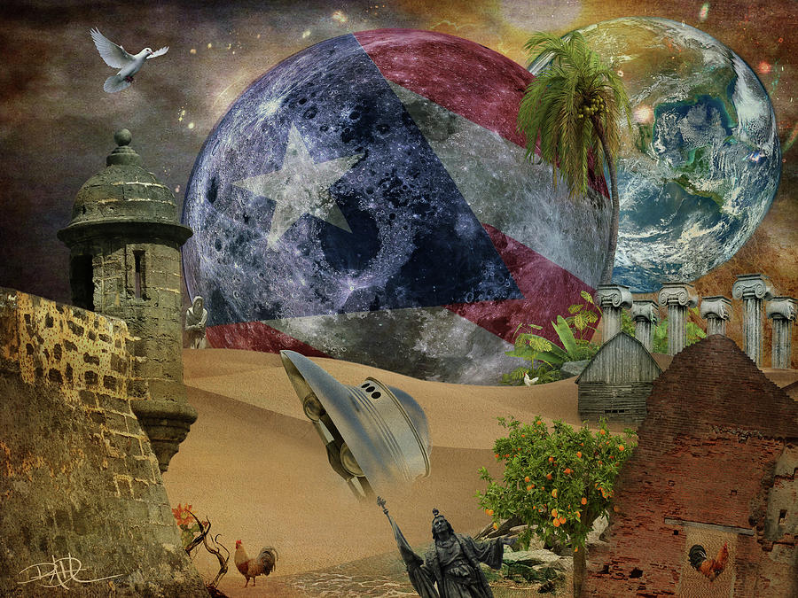 Boricuas en Marte y en la Luna #1 Digital Art by Ricardo Dominguez