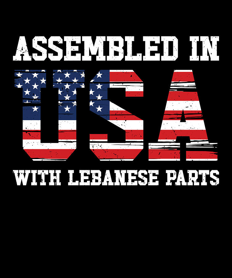 Flag Digital Art - Born Lebanese Lebanon American USA Citizenship #1 by Toms Tee Store