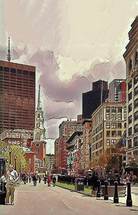 Boston Cityscape #1 Digital Art by Anne Sands