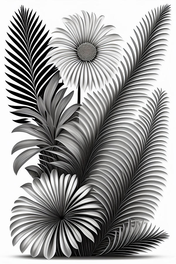 Botanical Palm Leaves Digital Art by Lori Hutchison