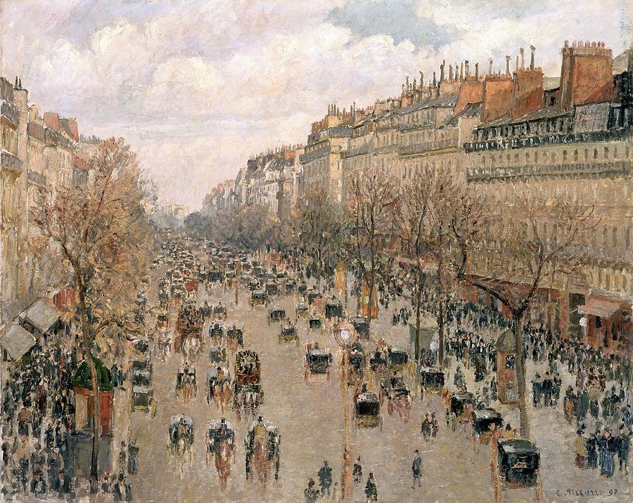 Boulevard Montmartre #1 Painting by Camille Pissarro
