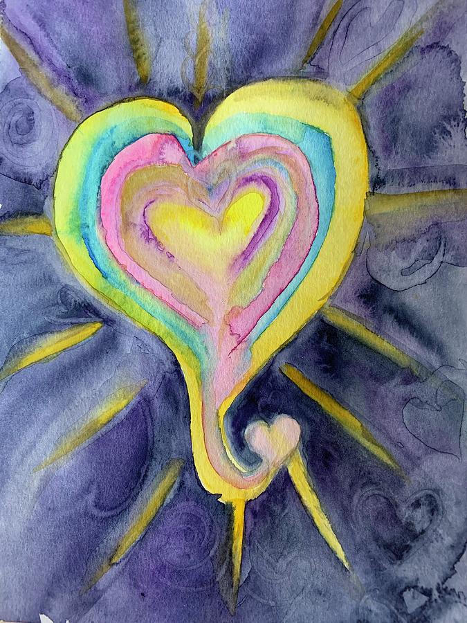 Bountiful Heart #1 Painting by Sandy Rakowitz