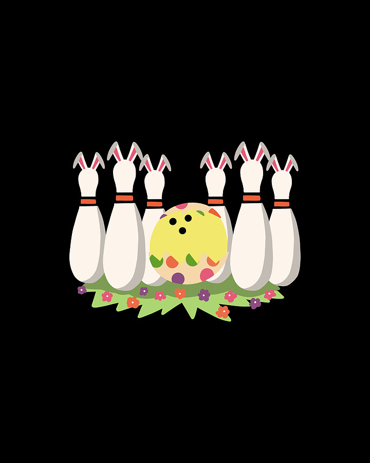 Bowling Easter Bunny Family Matching Bowling Bowler Costume Digital Art