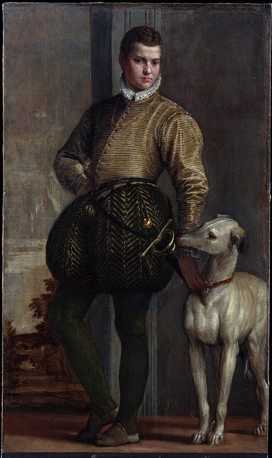 Veronese Painting - Boy with a Greyhound  #1 by Paolo Veronese