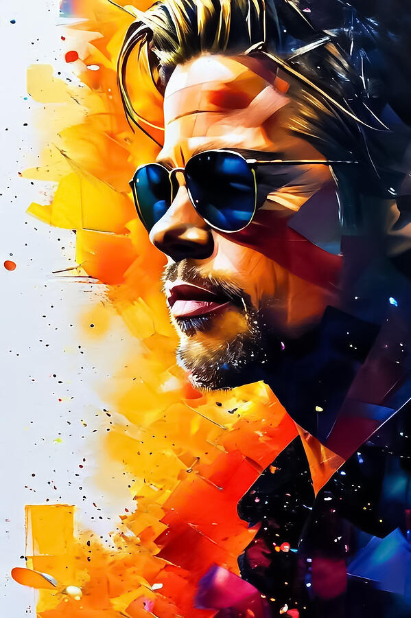 Brad Pitt Artistic Portrait Digital Art by Manjik Pictures - Fine Art ...