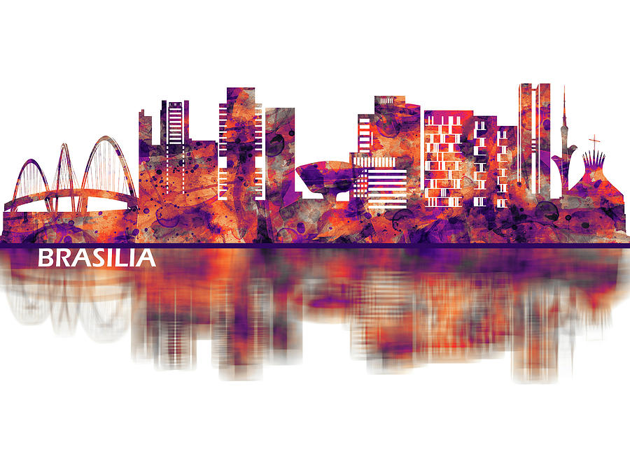 Brasilia Brazil Skyline Mixed Media by Towseef Dar
