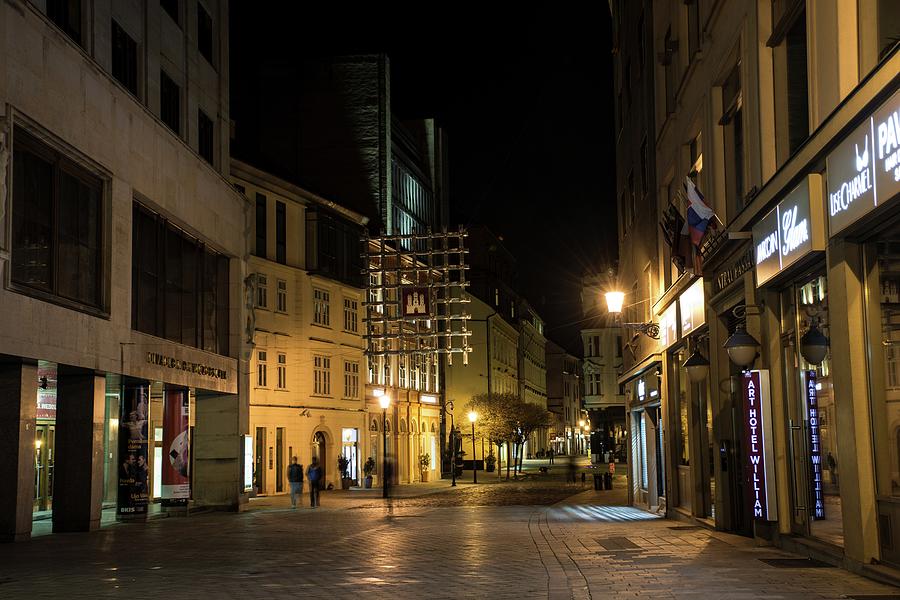 Bratislava at night #1 Photograph by Robert Grac