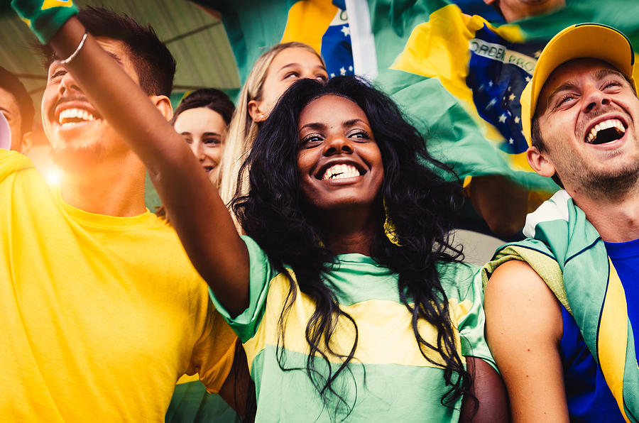Brazilian Fans at Stadium #1 Photograph by FilippoBacci