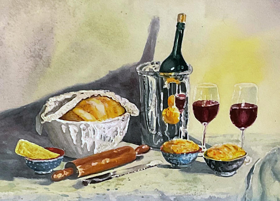 Bread And Wine Painting