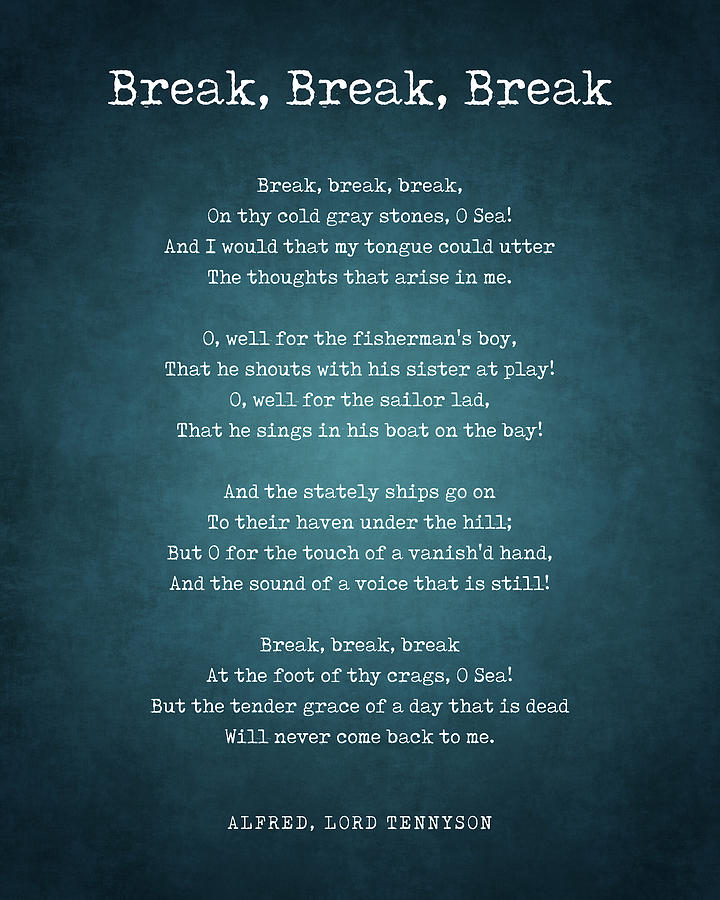 Break Break Break Alfred Lord Tennyson Poem Literature Typewriter Print 1 1 Digital