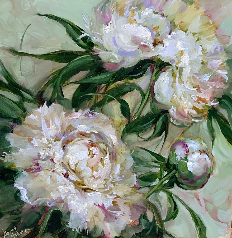 Breathless in White Peonies Painting by Nancy Medina - Fine Art America