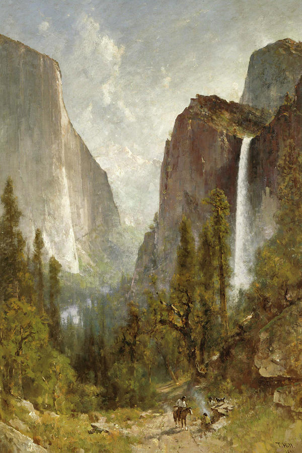 Thomas Hill Painting - Bridal Veil Falls, Yosemite Valley #1 by Thomas Hill