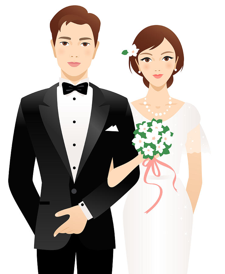 Bride and groom #1 Drawing by Askmenow