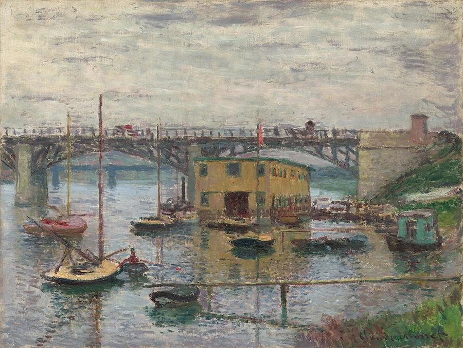 Bridge at Argenteuil on a Gray Day  #7 Painting by Claude Monet