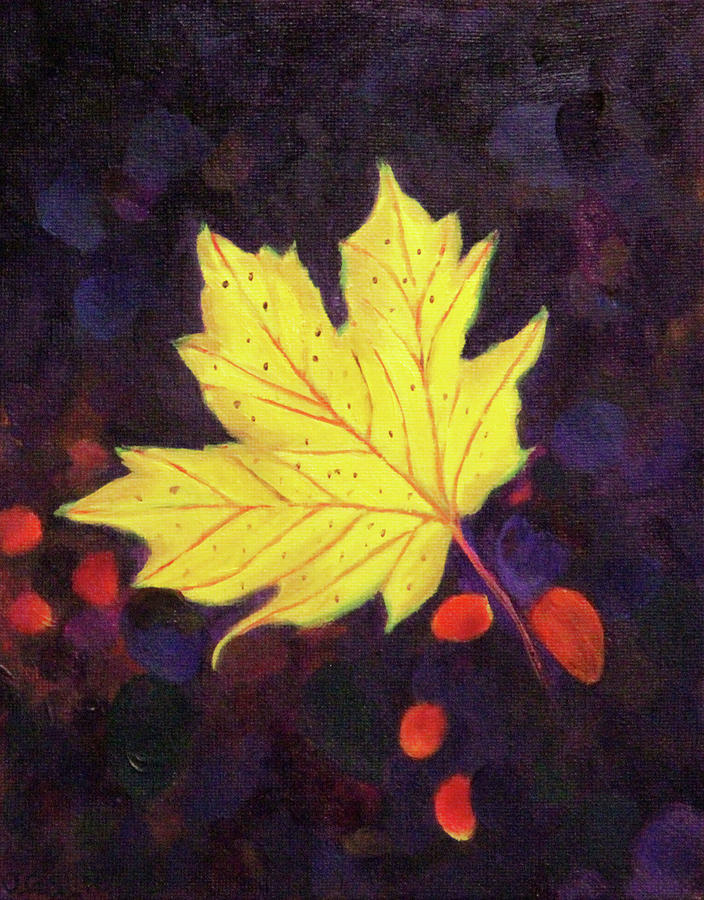 Bright Leaf Painting by Janet Greer Sammons