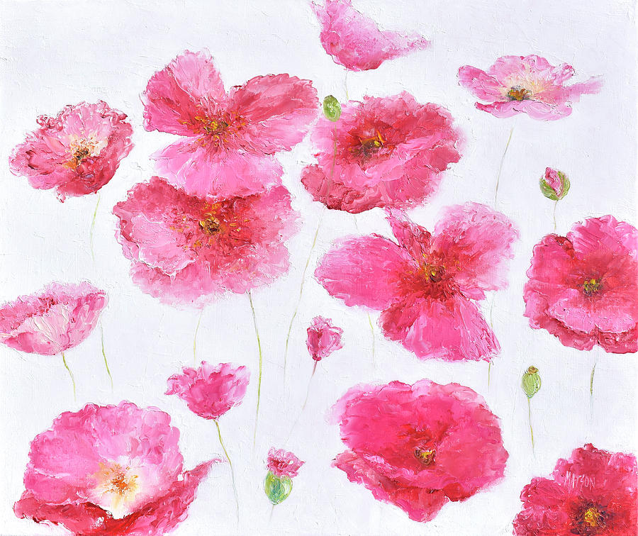Bright Pink Poppies Painting