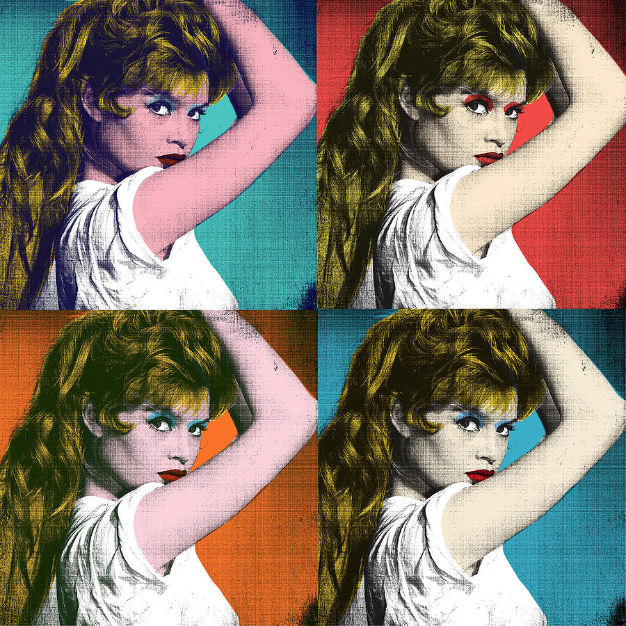 Hollywood Mixed Media - Brigitte Bardot pop art #1 by Movie World Posters