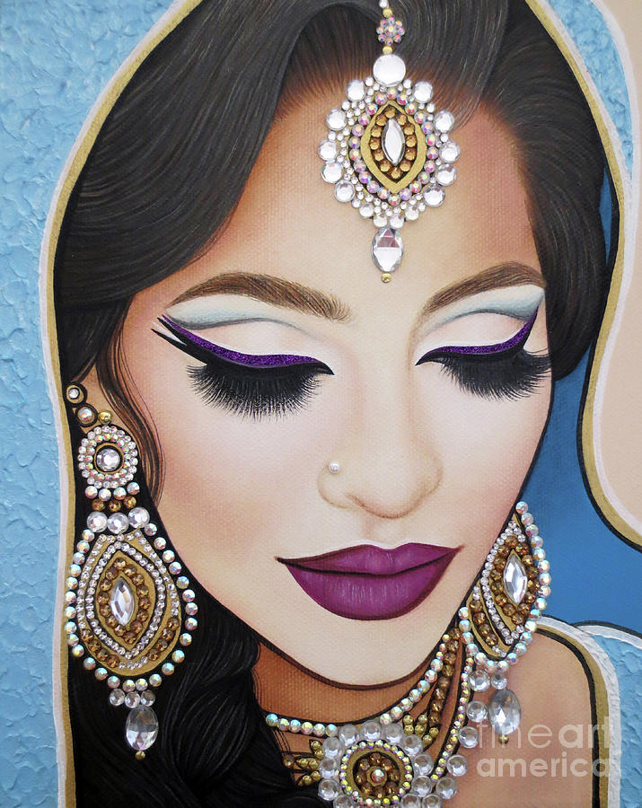 Brilliant Indian Beauty #1 Painting by Malinda Prudhomme