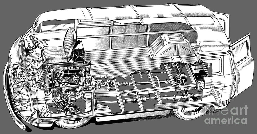 British commercial car Commer FC 1500 Panel Van Drawing by Vladyslav ...