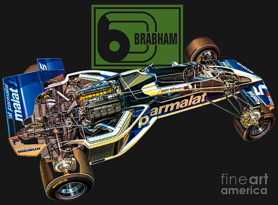 British racing car Brabham BT52 is a grand prix 1983 racing car. Cutaway  automotive art #1 by Vladyslav Shapovalenko