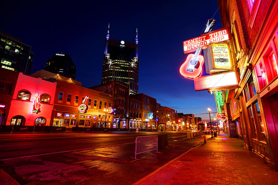 Broadway in downtown Nashville, Tennessee #1 Photograph by DenisTangneyJr