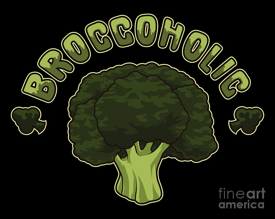 Broccoli Digital Art - Broccoholic Broccoli Plant Vegan Vegetables #1 by Mister Tee