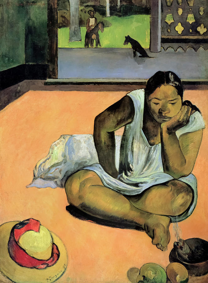 Paul Gauguin Painting - Brooding Woman by Paul Gauguin by Mango Art