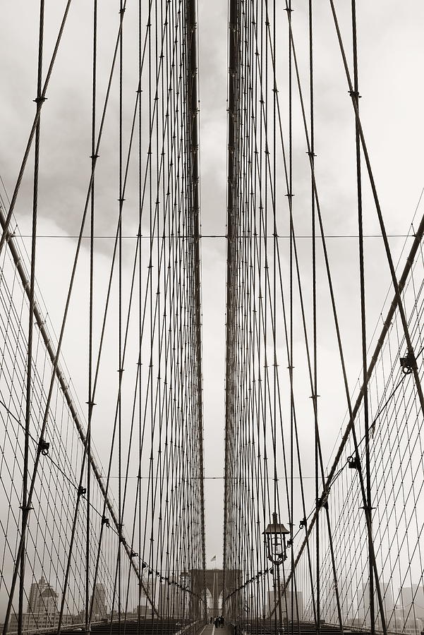 Brooklyn Bridge cables #1 Photograph by Songquan Deng