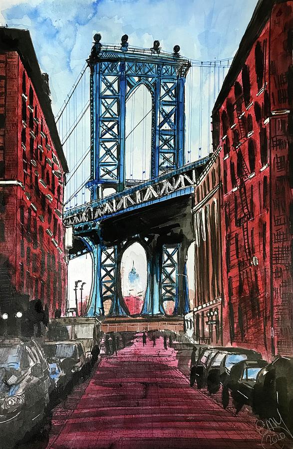 Manhattan Bridge  Painting by Eileen Backman