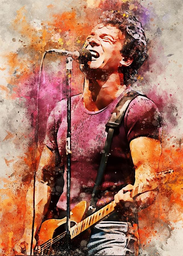 Bruce Springsteen-01 Digital Art by Kha Dieu Vuong - Fine Art America