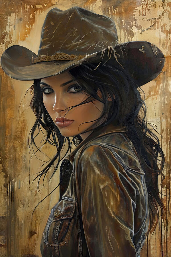 Brunette Cowgirl #2 Digital Art by Athena Mckinzie - Pixels