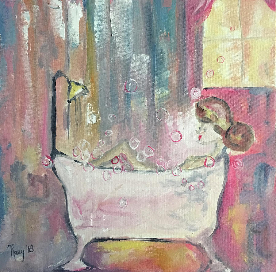 Bubble Bath Painting by Roxy Rich
