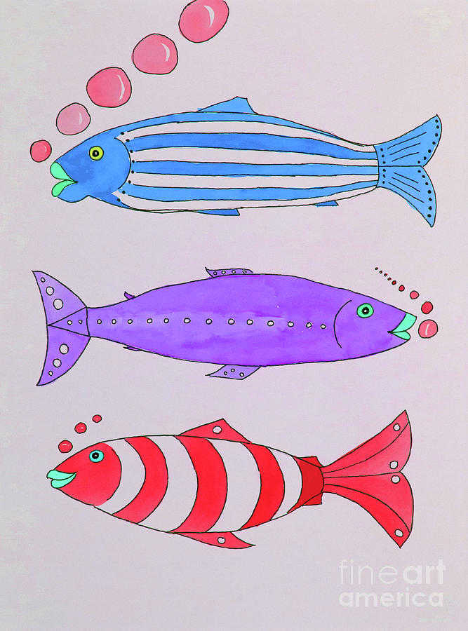Bubbly Fish #1 Painting by Norma Appleton