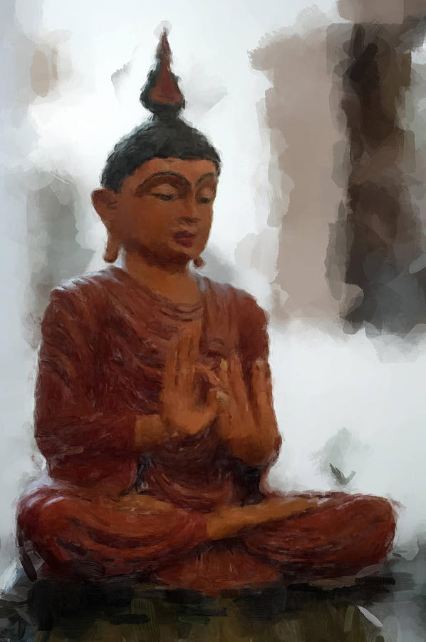 Buddha Statue #1 Painting by Gary Arnold