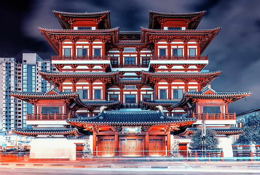 Architecture Photograph - Buddha Tooth Relic Temple #1 by Manjik Pictures