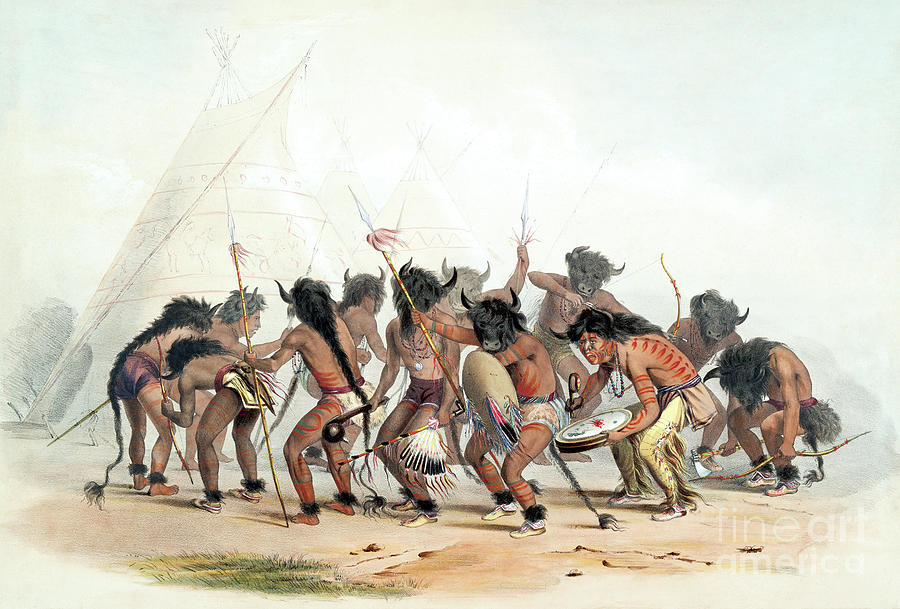 Buffalo Dance #2 Painting by George Catlin