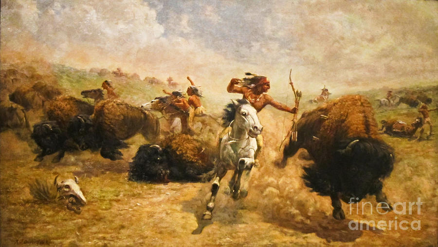 Buffalo Hunt Painting by Peter Ogden