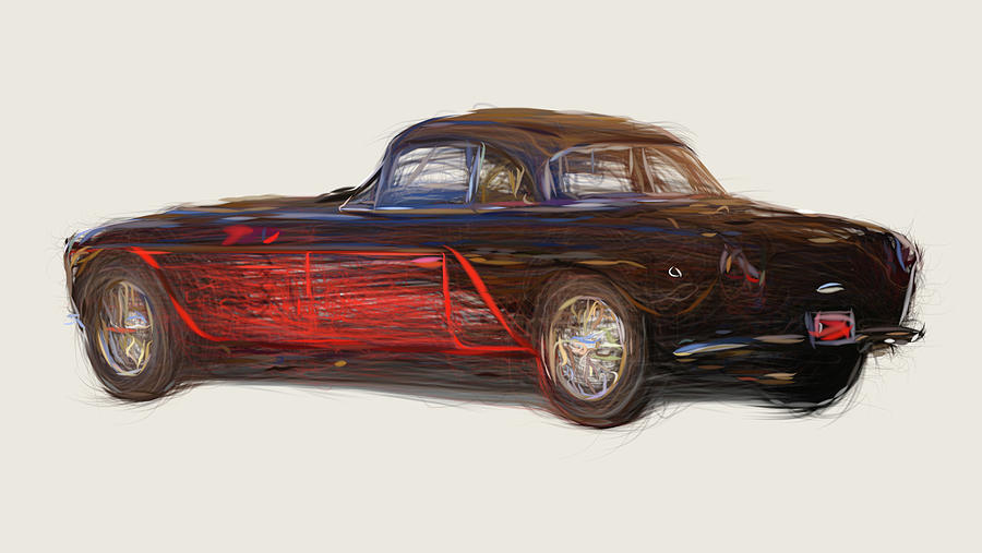 Bugatti Type 101 Coupe Drawing #1 Digital Art by CarsToon Concept