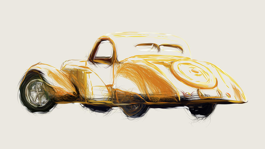 Bugatti Type 57SC Atalante #1 Digital Art by CarsToon Concept