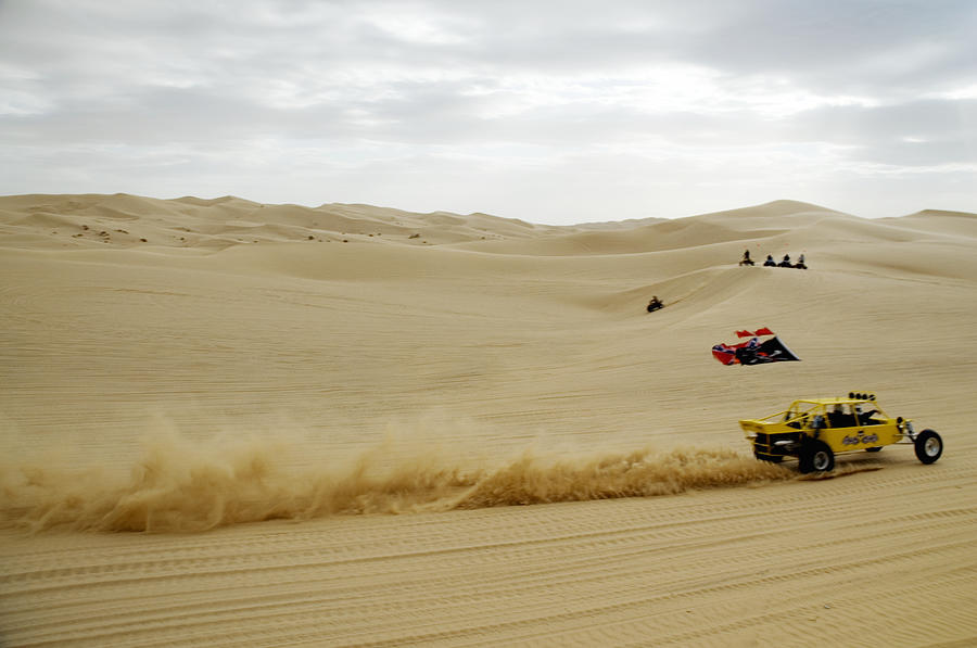 Buggy cars racing in desert #1 Photograph by Pete Starman