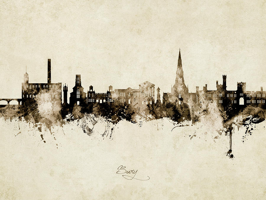 Bury England Skyline #39 #1 Digital Art by Michael Tompsett